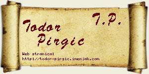 Todor Pirgić vizit kartica